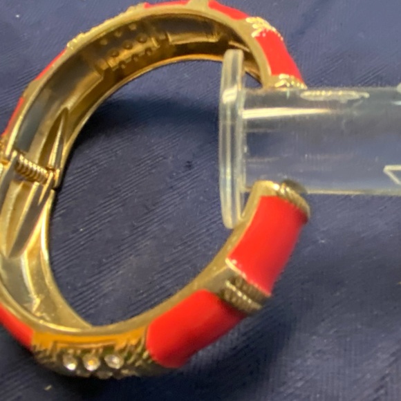 Carnation Pink and Gold with Gemstones Bracelet - Picture 7 of 7